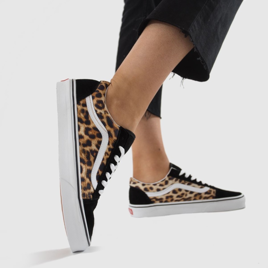 Dr Martens Schweiz Zürich Vans Leopard Old Skool Trainers Black-brown