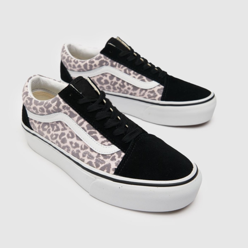 Schwarz-lila Vans Leopard Old Skool Plateauschuhe Dr Martens Schweiz
