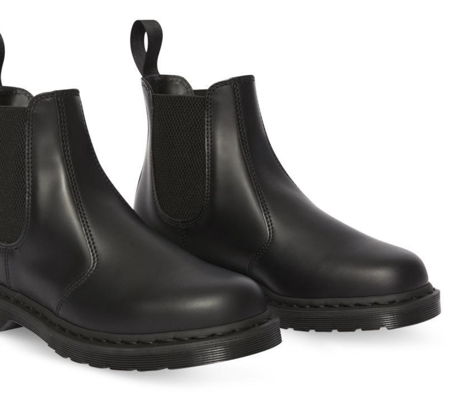 Schwarzer Glatter Dr Martens Switzerland 2976 Mono Glatter Chelsea-Stiefel