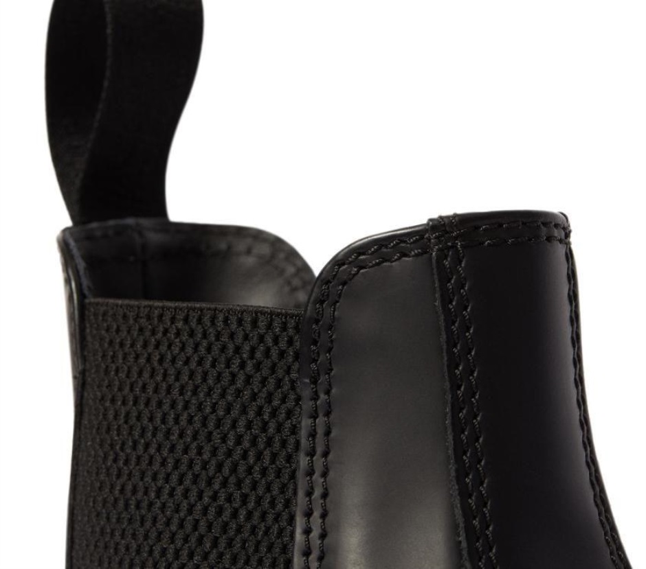 Schwarzer Glatter Dr Martens Switzerland 2976 Mono Glatter Chelsea-Stiefel