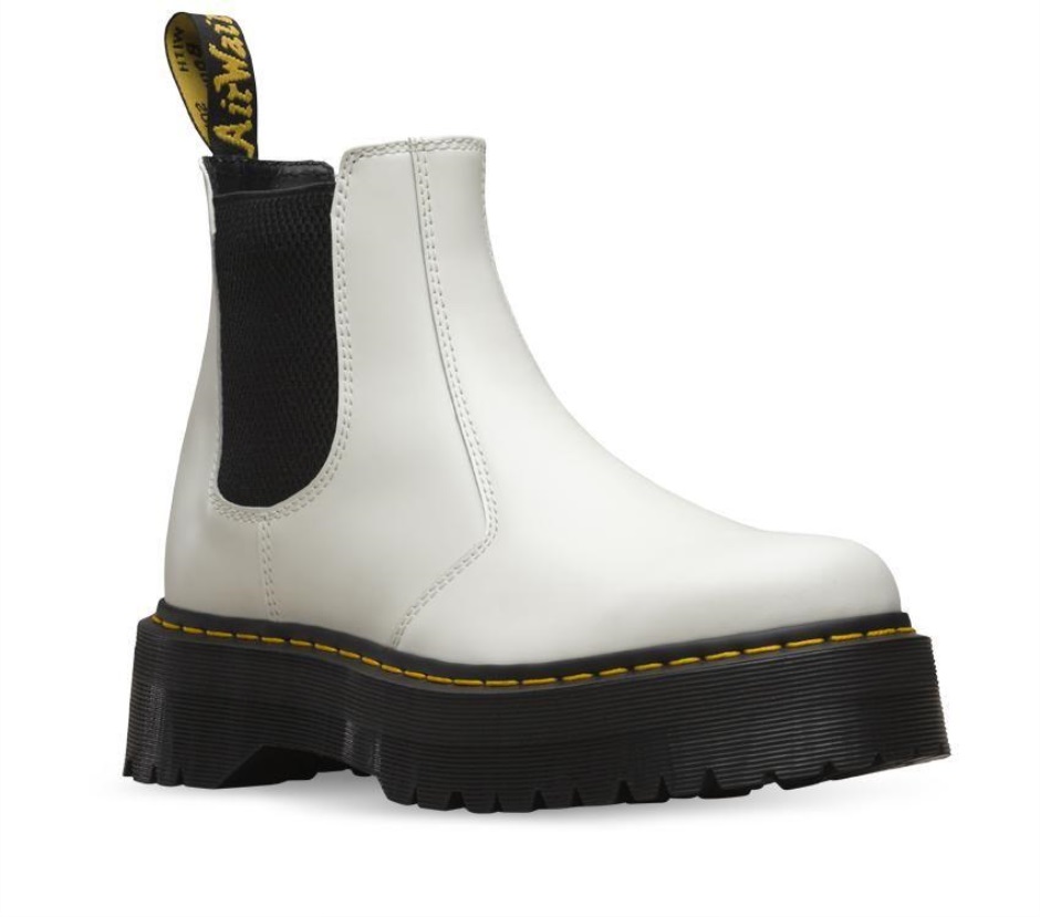 White Smooth 2976 Quad Platform Chelsea White Dr Martens Schweiz
