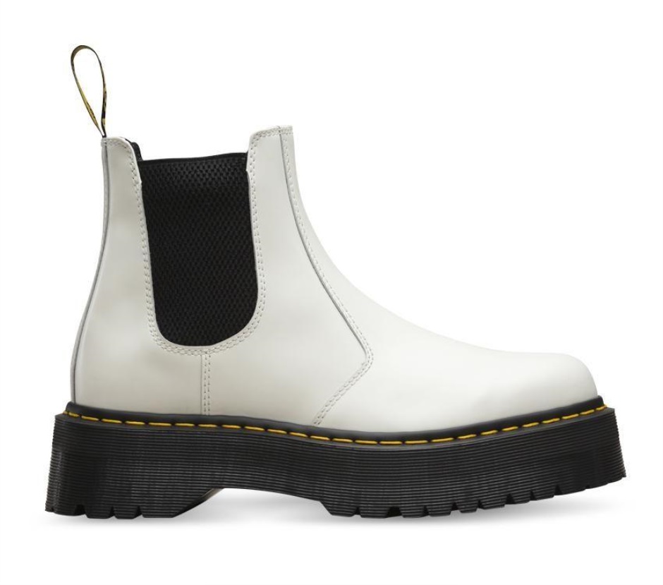 White Smooth 2976 Quad Platform Chelsea White Dr Martens Schweiz