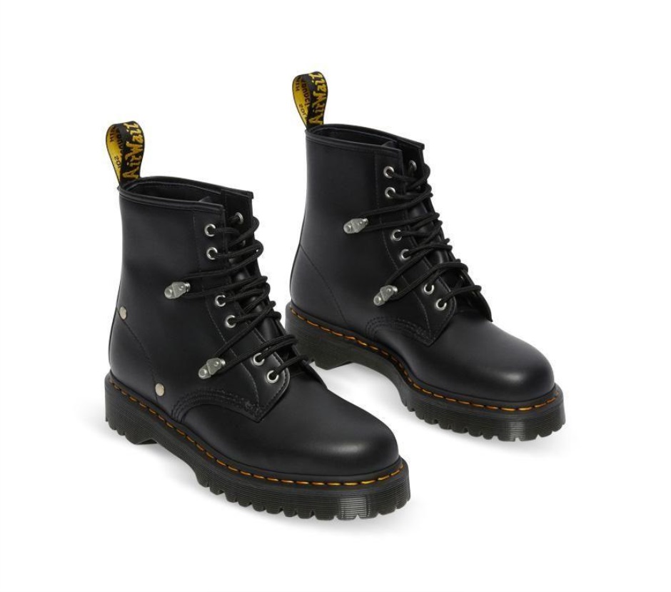 Dr Martens Schweiz Zürich 1460 Bex Stud Boot Black Fine Haircell