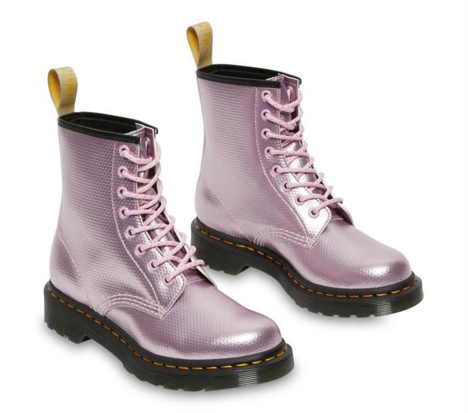 1460 Vegan Metallic Emboss Boot Pink Lavendel Alumix Hex Emboss Dr Martens Schweiz