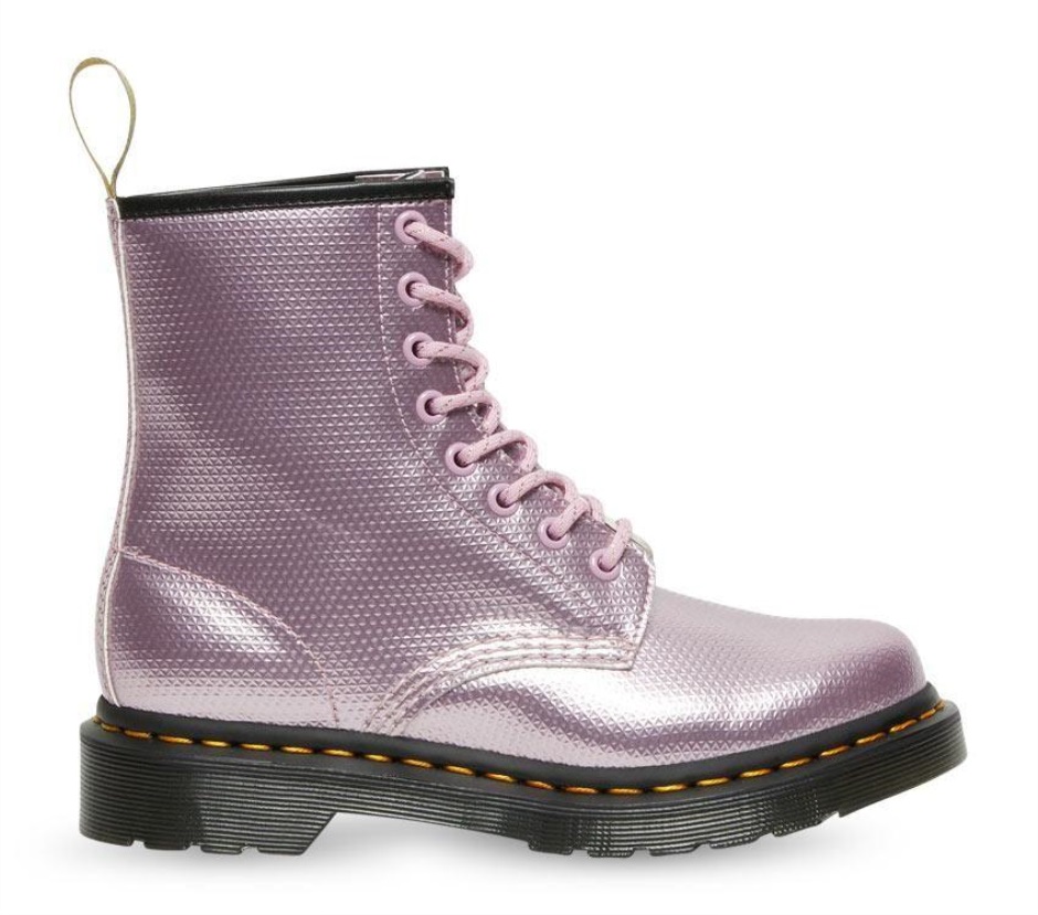 1460 Vegan Metallic Emboss Boot Pink Lavendel Alumix Hex Emboss Dr Martens Schweiz