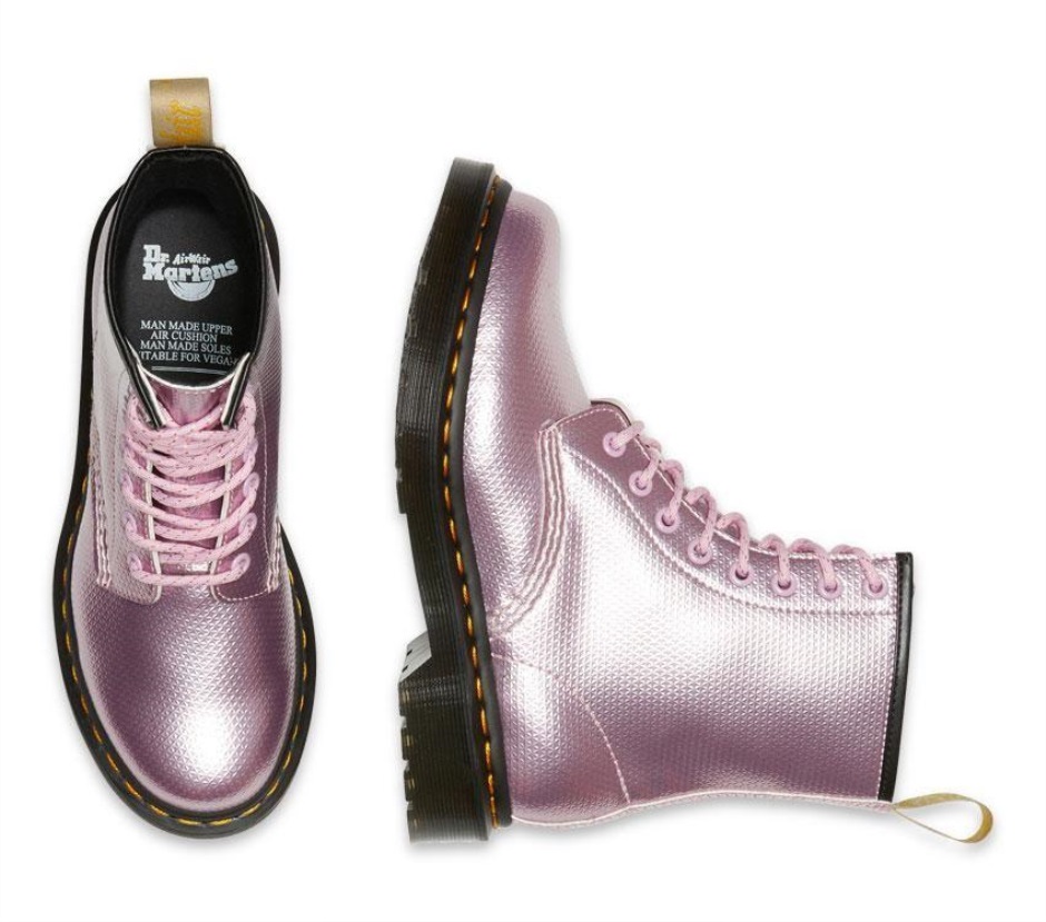 1460 Vegan Metallic Emboss Boot Pink Lavendel Alumix Hex Emboss Dr Martens Schweiz