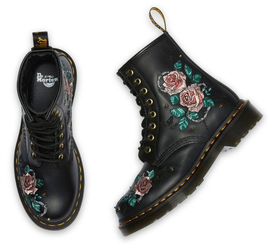 Black Nappa Dr Martens Schweiz 1460 Vonda Chain