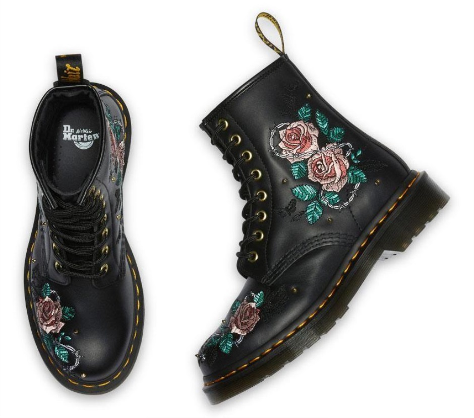 Black Nappa Dr Martens Schweiz 1460 Vonda Chain