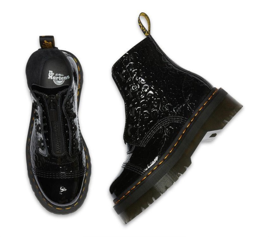 Sinclair Leopard Emboss Boot Dr Martens Schweiz Zürich Black Patent Lamper Leopard Emboss