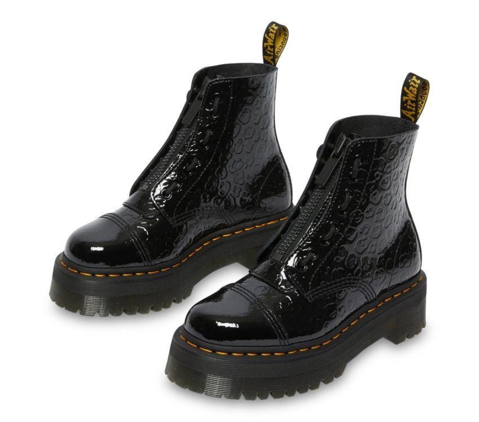 Sinclair Leopard Emboss Boot Dr Martens Schweiz Zürich Black Patent Lamper Leopard Emboss