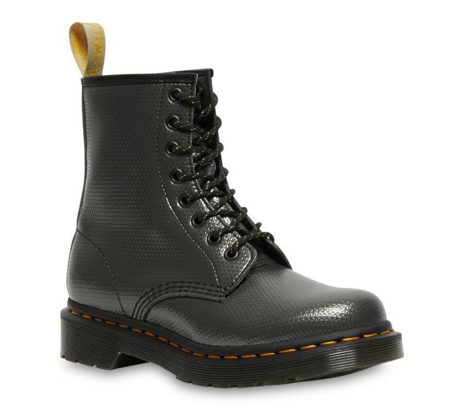 Dr Martens Schweiz Zürich Gunmetal Alumix Hex Emboss 1460 Vegan Metallic Emboss Boot