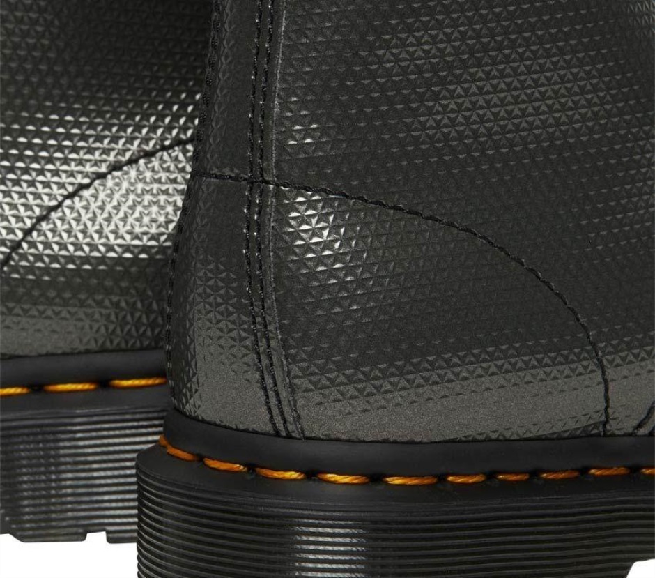 Dr Martens Schweiz Zürich Gunmetal Alumix Hex Emboss 1460 Vegan Metallic Emboss Boot