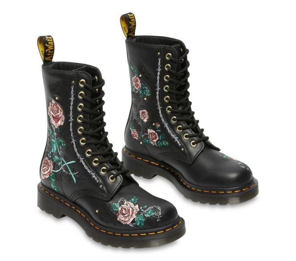 Black Nappa Dr Martens Schweiz 1490 Vonda Chain
