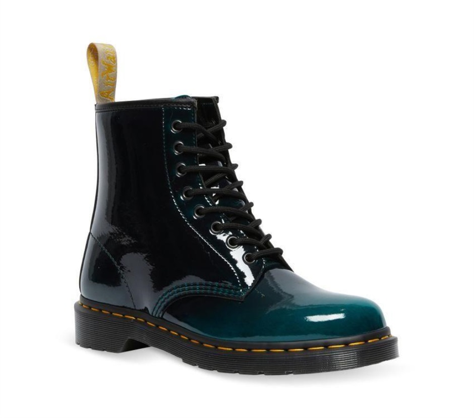 Dr Martens Schweiz Zürich Black/dms Green Gloss Pull Up Vegan 1460 Boot