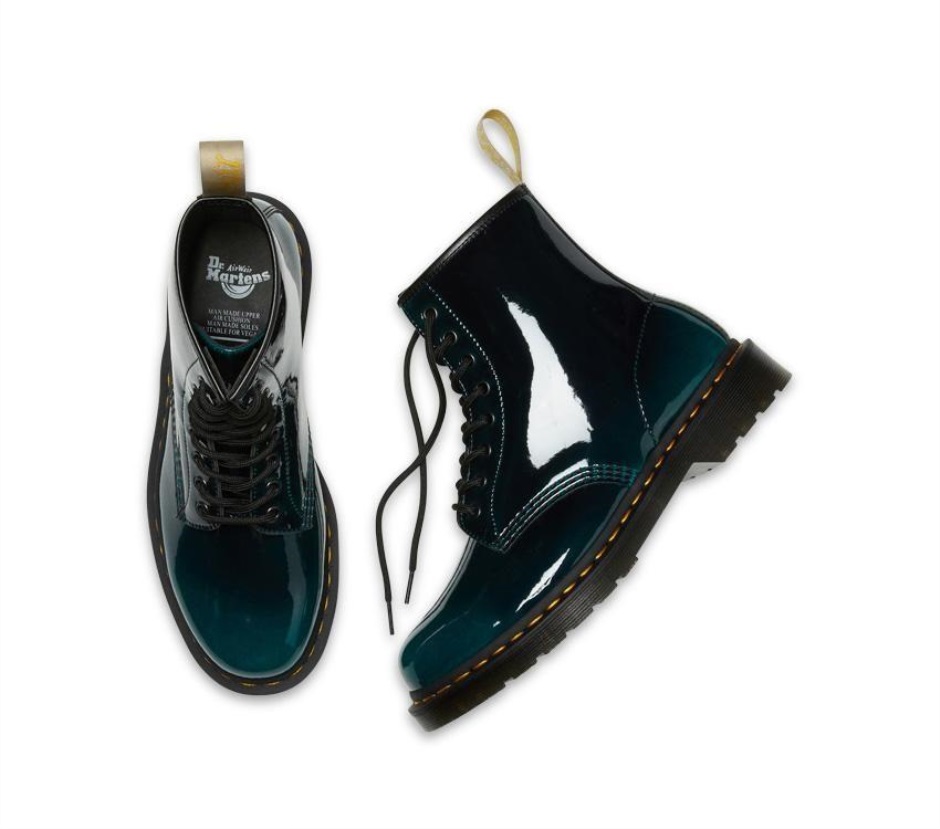 Dr Martens Schweiz Zürich Black/dms Green Gloss Pull Up Vegan 1460 Boot