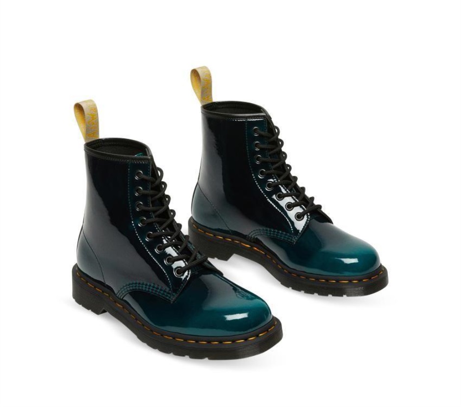Dr Martens Schweiz Zürich Black/dms Green Gloss Pull Up Vegan 1460 Boot