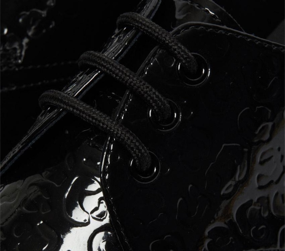 Schwarz Lack Lampe Leopardenprägung Dr Martens Schweiz 1461 Quad Leopardenprägung