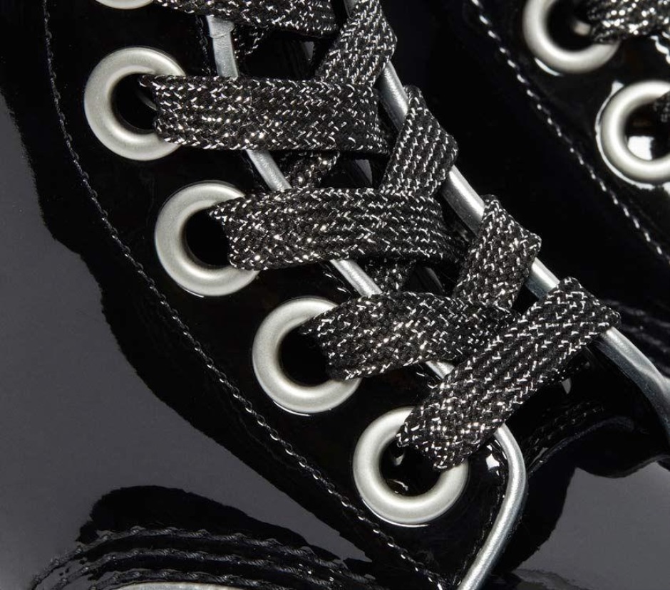 Black/silver Patent Lamper Dr Martens Schweiz Molly Patent Lamper