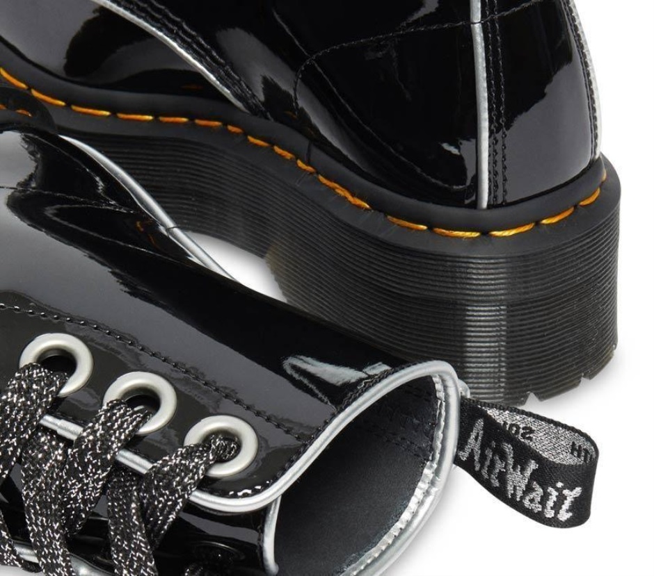 Black/silver Patent Lamper Dr Martens Schweiz Molly Patent Lamper