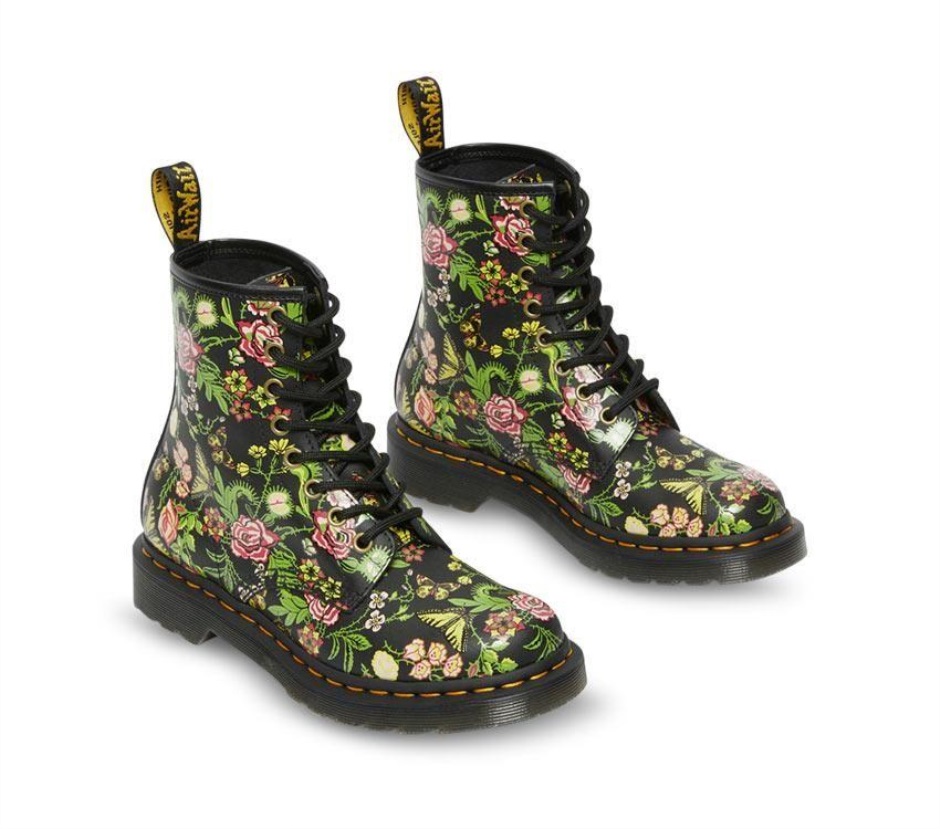 Bloom (schwarze Basis) 1460 Florale Blüte Dr Martens Schweiz
