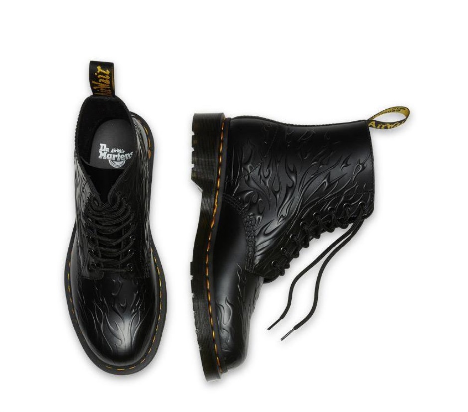 1460 Flames Boot Dr Martens Schweiz Zürich Black Flame Polished Smooth