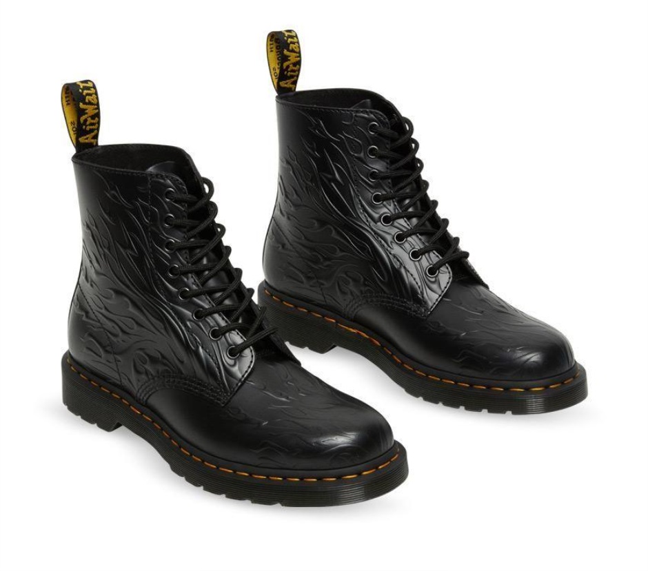 1460 Flames Boot Dr Martens Schweiz Zürich Black Flame Polished Smooth