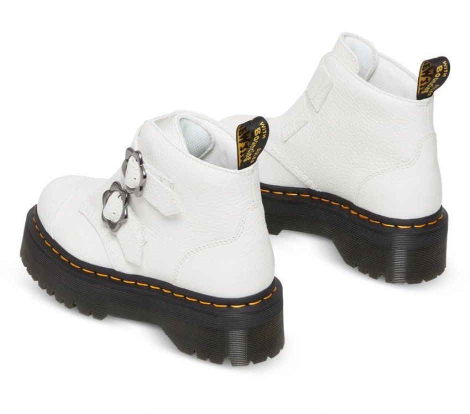 Dr Martens Schweiz Zürich White Milled Nappa Devon Flower 2 Strap