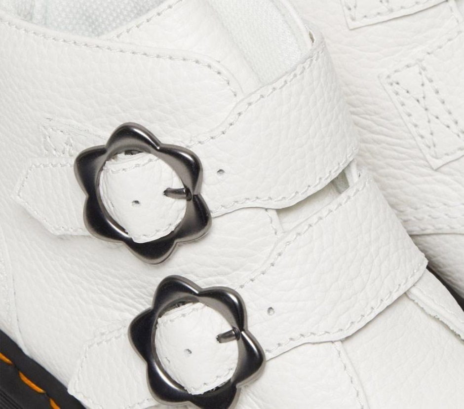 Dr Martens Schweiz Zürich White Milled Nappa Devon Flower 2 Strap