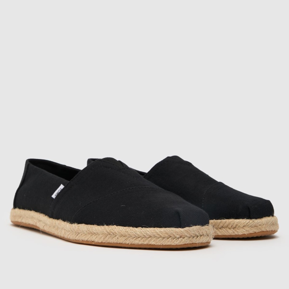 Schwarze Dr Martens Schweiz Toms Alpargata Seil Vegane Schuhe
