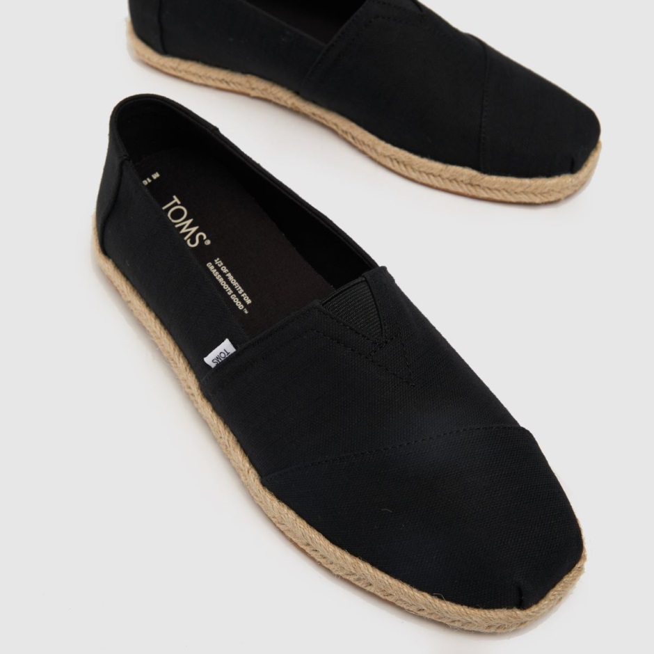 Schwarze Dr Martens Schweiz Toms Alpargata Seil Vegane Schuhe