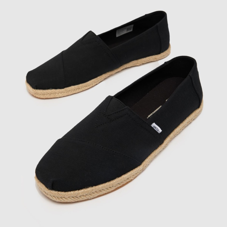Schwarze Dr Martens Schweiz Toms Alpargata Seil Vegane Schuhe