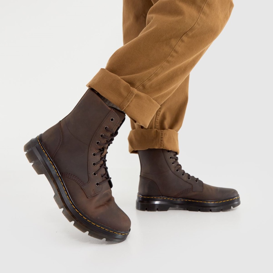 Braune Dr Martens Kämme Lederstiefel Dr Martens Schweiz