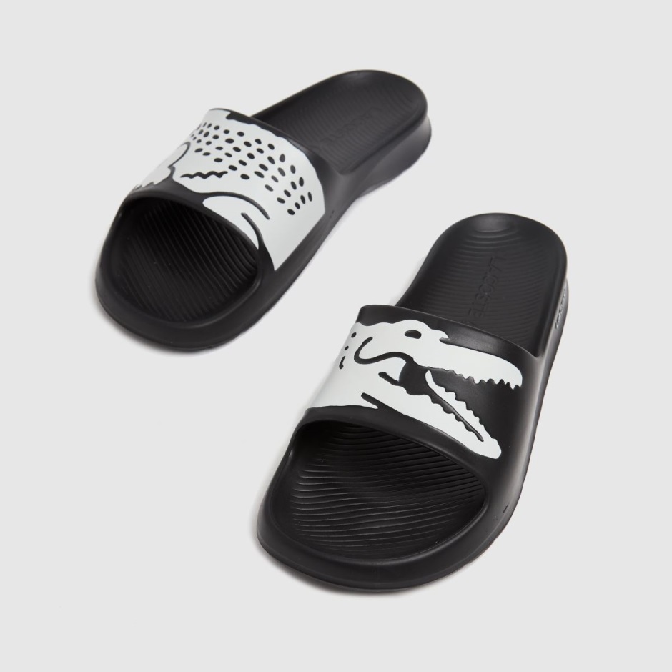 Schwarz-weiß Dr Martens Schweiz Lacoste Croco Slide Sandalen
