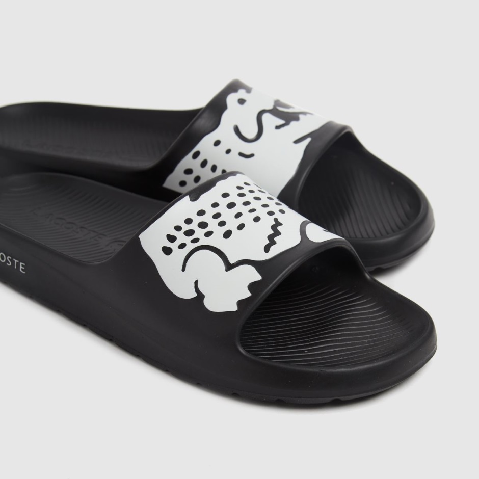 Schwarz-weiß Dr Martens Schweiz Lacoste Croco Slide Sandalen