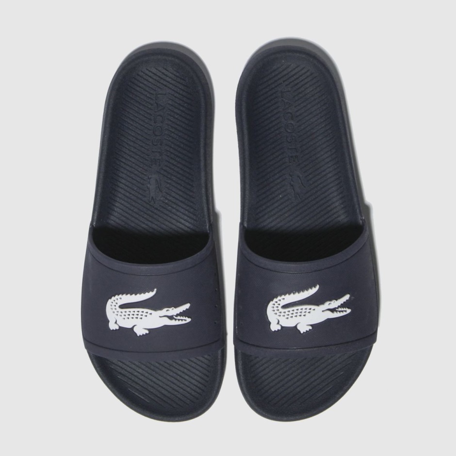 Marine-weiße Lacoste Croco Slide Sandalen Dr Martens Schweiz