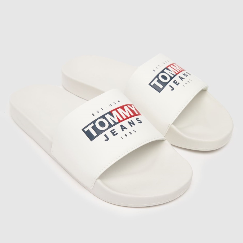 Weiße Tommy Jeans Saisonale Pool Sandalen Dr Martens Schweiz