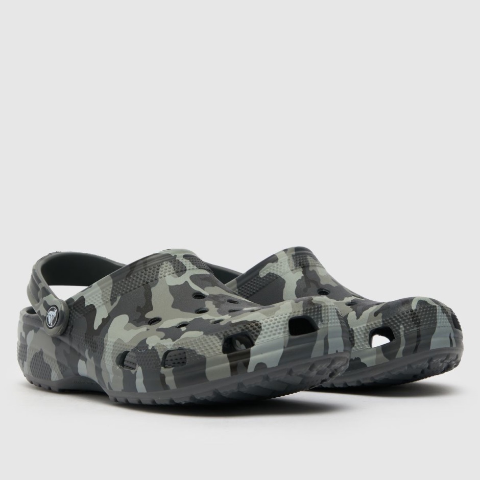 Graue Dr Martens Schweiz Crocs Classic Camo Clog Sandalen