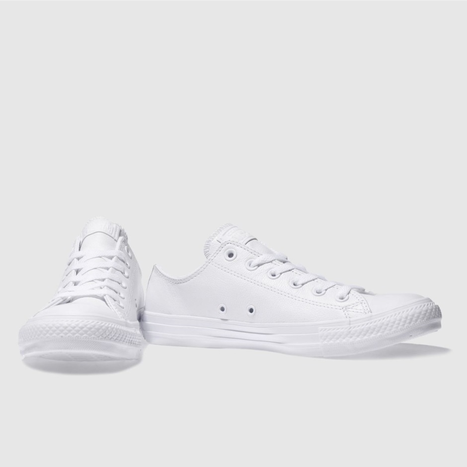 Weiß Dr Martens Schweiz Converse All Star Leder Mono Ox Turnschuhe