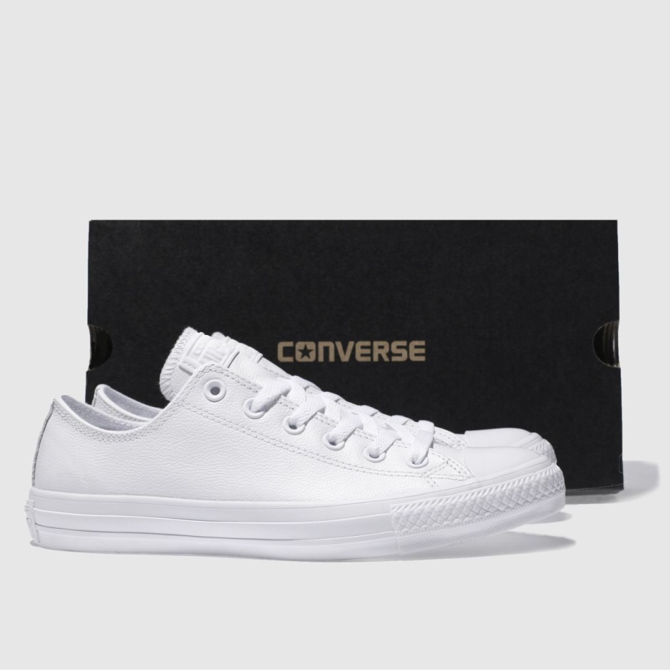 Weiß Dr Martens Schweiz Converse All Star Leder Mono Ox Turnschuhe