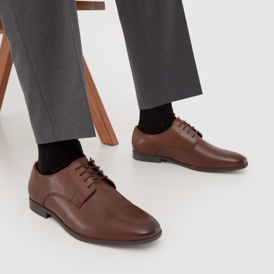 Brown Dr Martens Schweiz Schuh Ramon Leather Derby Shoes