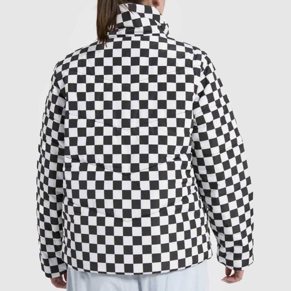 Schwarz-weiße Dr Martens Schweiz Vans Foundry Checkerboard Jacke
