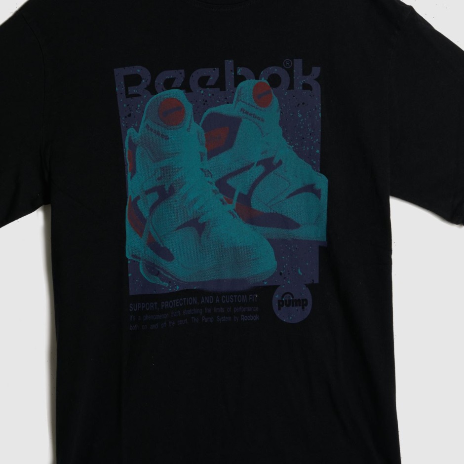 Black Dr Martens Schweiz Reebok Retro Pump T-shirt