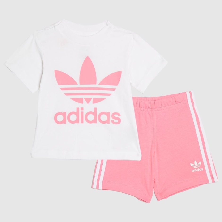 Dr Martens Schweiz Zürich Adidas T-shirt And Short Set White-pink