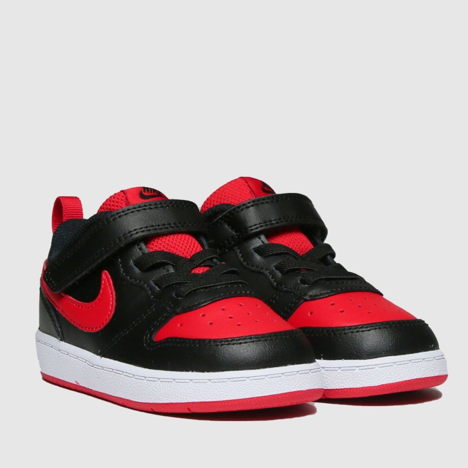 Dr Martens Schweiz Zürich Nike Court Borough Low 2 Jungen Kleinkind Turnschuhe Schwarz-rot