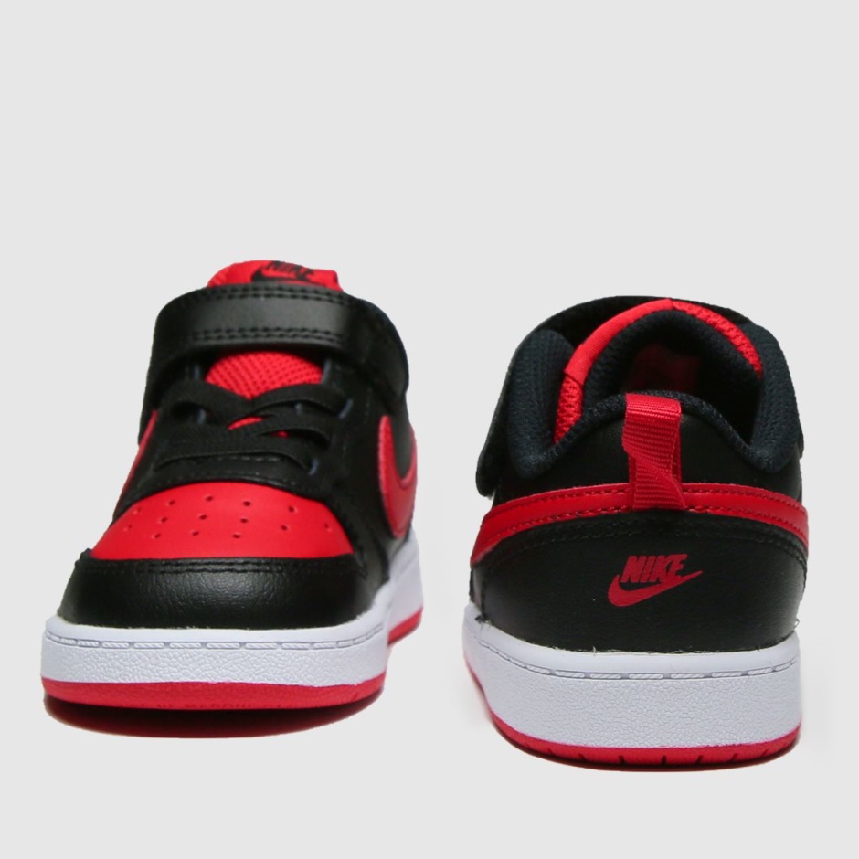 Dr Martens Schweiz Zürich Nike Court Borough Low 2 Jungen Kleinkind Turnschuhe Schwarz-rot
