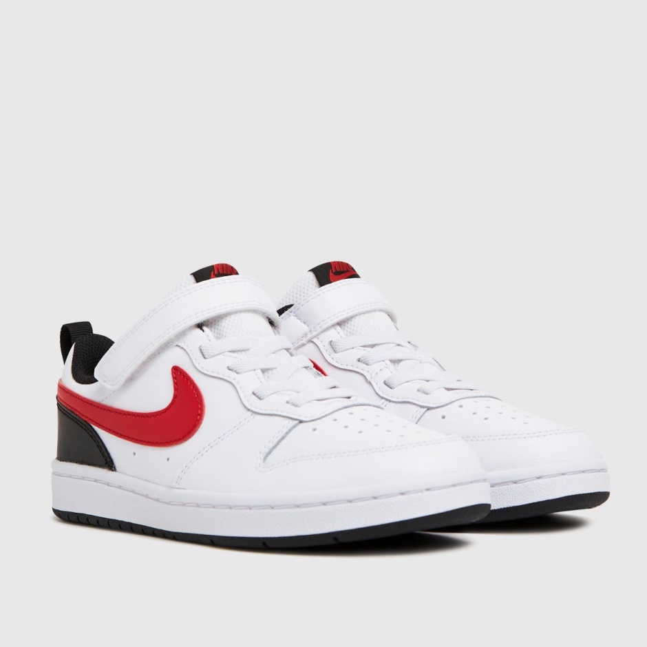 Dr Martens Schweiz Zürich Nike Court Borough Low 2 Jungen Junior Turnschuhe Weiss-rot