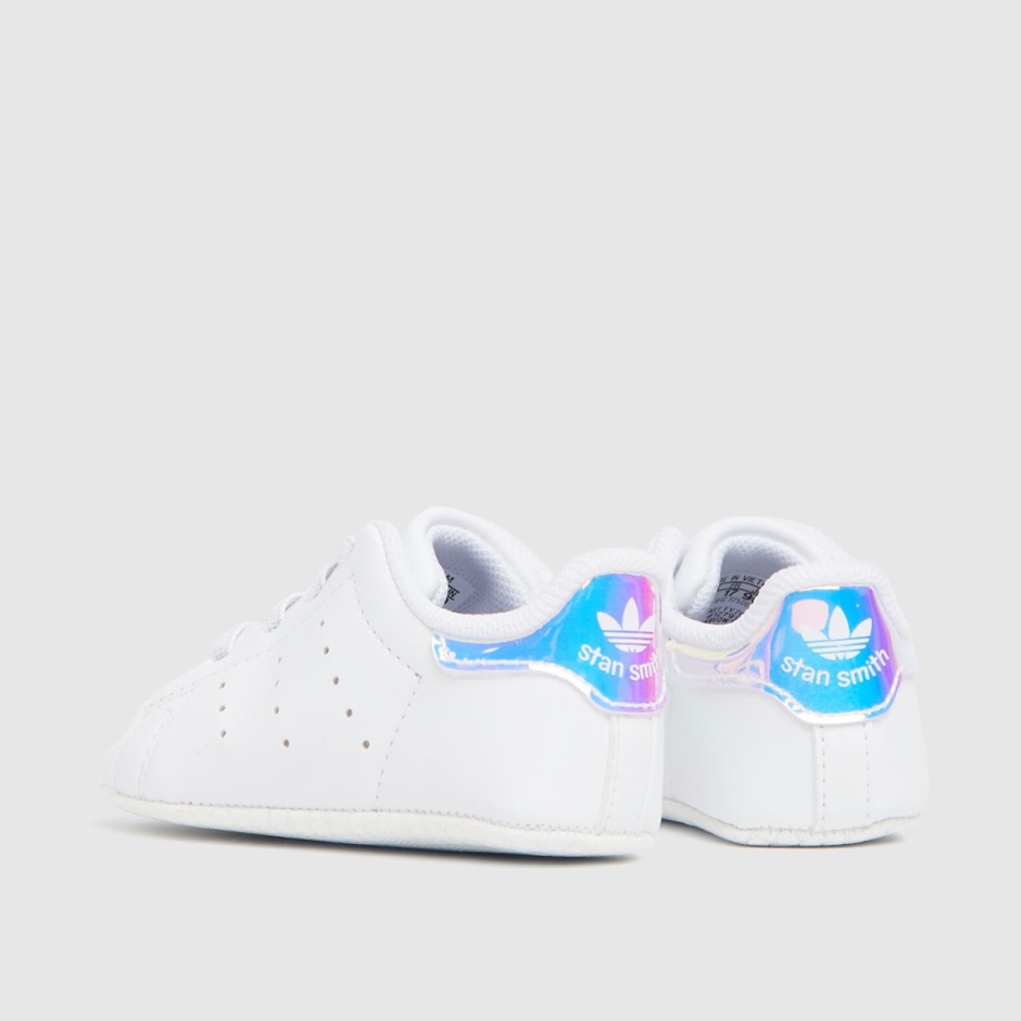 Weiß-silber Dr Martens Schweiz Adidas Stan Smith Crib Mädchen Baby Turnschuhe