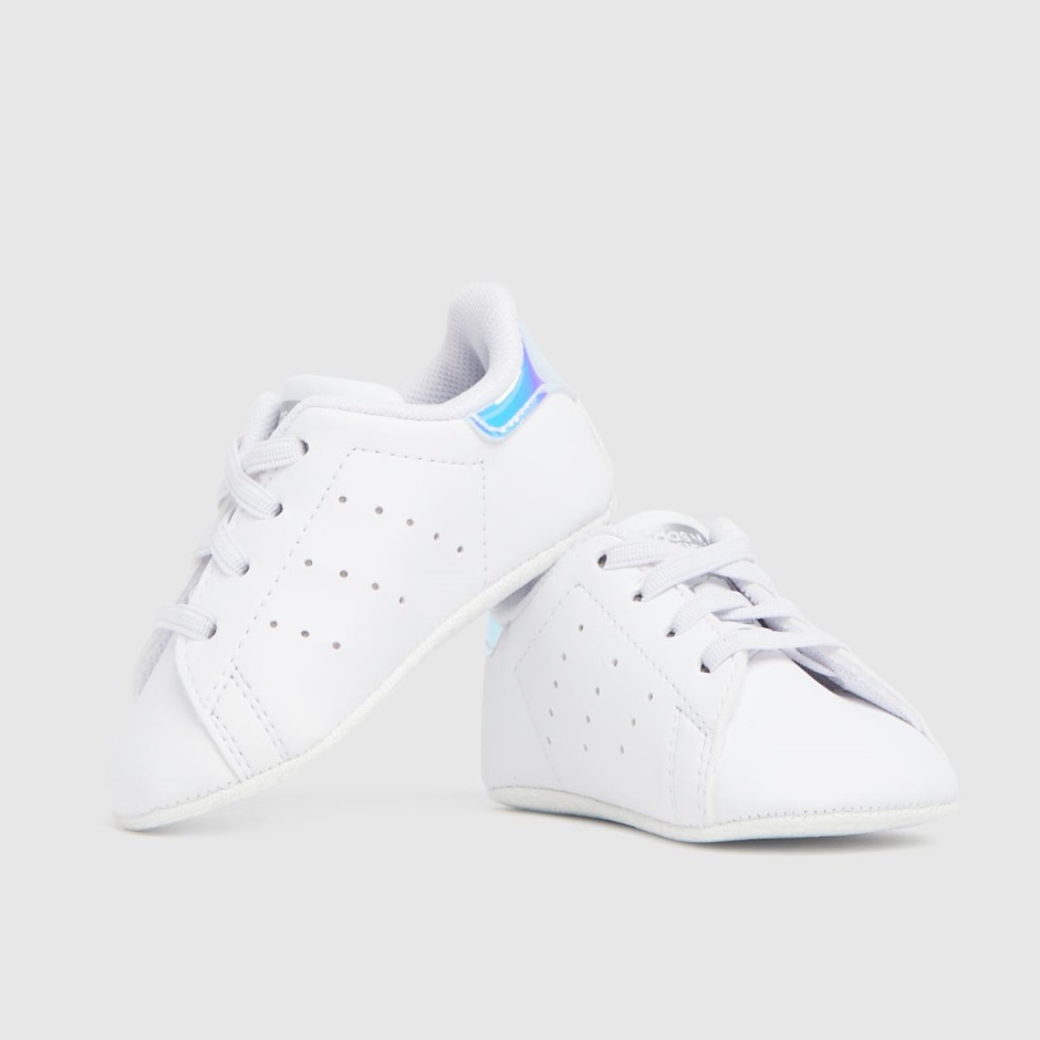 Weiß-silber Dr Martens Schweiz Adidas Stan Smith Crib Mädchen Baby Turnschuhe