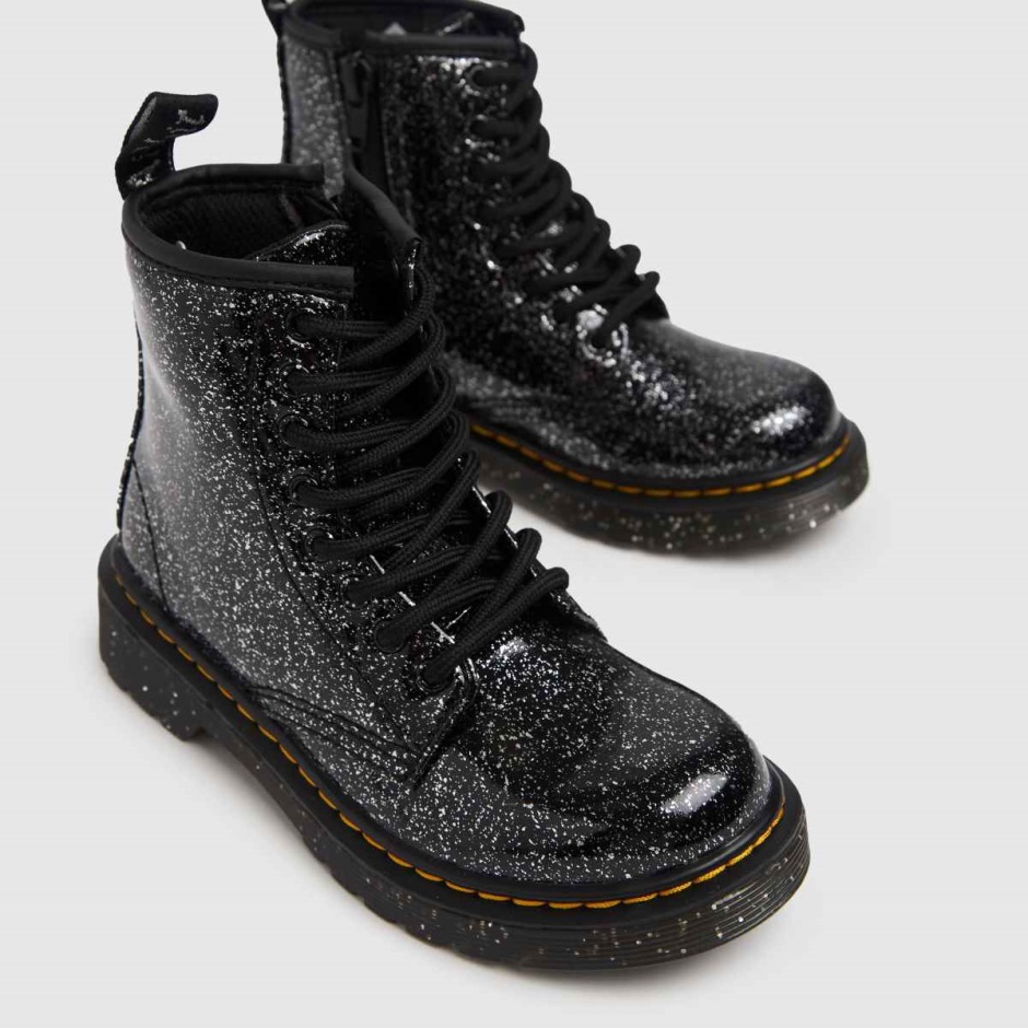 Dr Martens 1460 Cosmic Glitter Girls Junior Boots Dr Martens Schweiz Zürich Black-silver