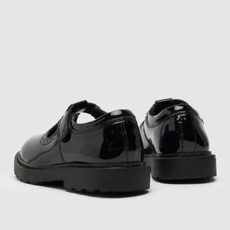 Schwarz Dr Martens Schweiz Schuh Lock Patent T Bar Mädchen Junior Schuhe